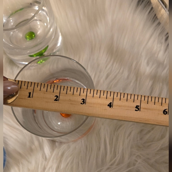 6 Rare Cocktail Glasses Suspended Controlled Bubble Based Green Blue Orange - Picture 15 of 16